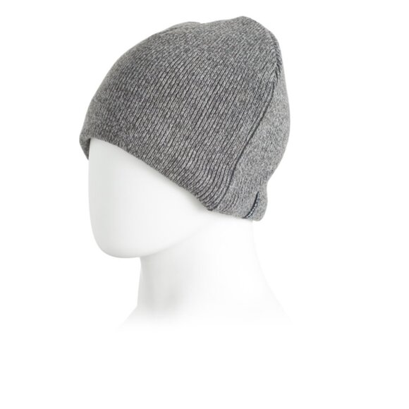 TURTLE FUR Grey Wool Blend Ocean Ragg Beanie - Picture 1 of 2
